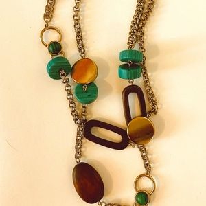 Chico's Gold Chain Necklace with Beads